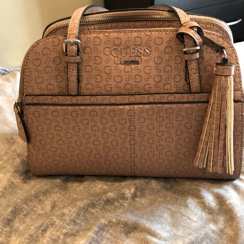 Blush pink GUESS logo tote